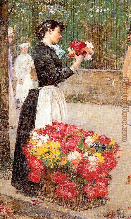 Flower Girl painting - childe hassam Flower Girl art painting